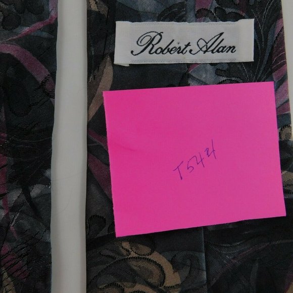 Robert Alan NWOT Dark Gray/Black/Purple T544 - Picture 4 of 4
